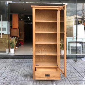 Tủ trưng bày gỗ sồi 2 tầng 4 cánh, 3 hộc kéo, rộng 150 cm - Dogotoancau.com  | Công ty nội thất Thái Lan Nam