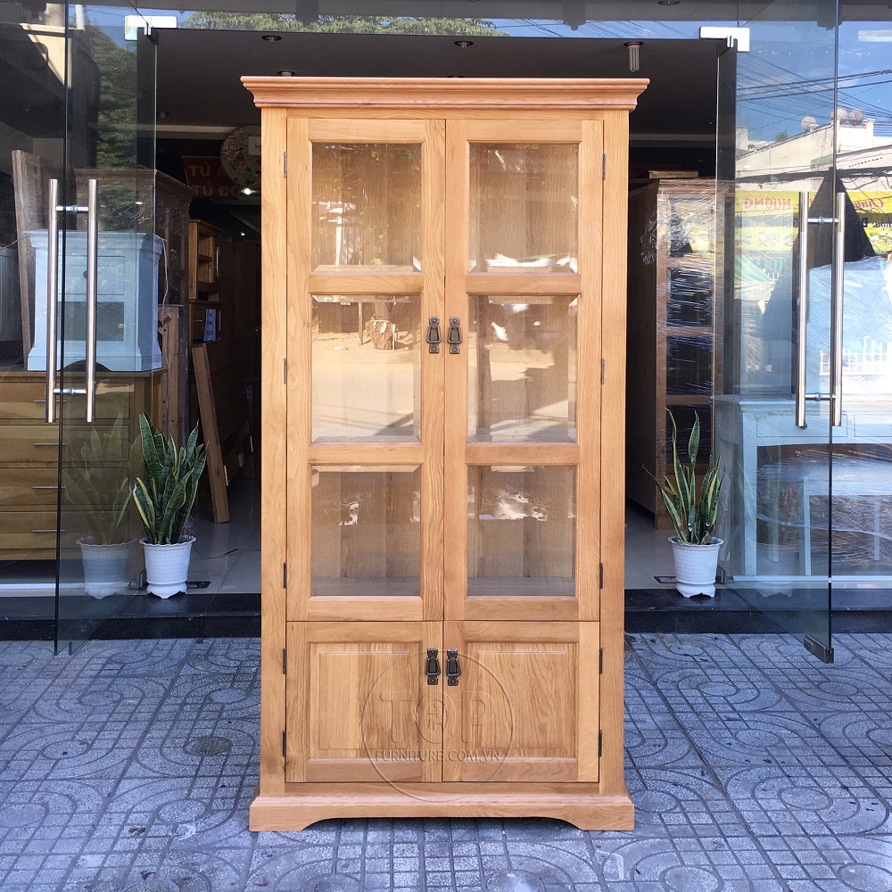 Tủ trưng bày 2 cánh kính Kemble gỗ sồi đẹp, giá tốt | IBIE